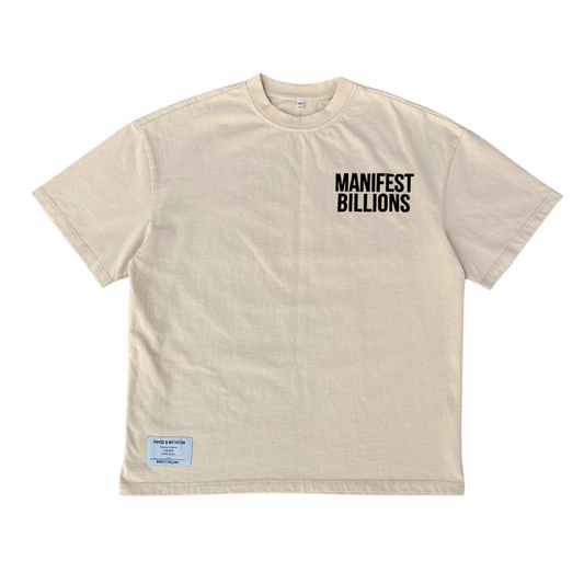 Cream "Outcome=Income" Tee